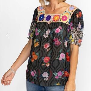 Johnny Was ROSE LACE TRISTAN BLOUSE